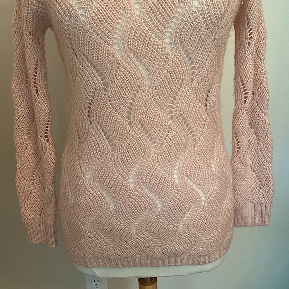Charlotte Russe Soft Peach Long Sleeve Open Knit Ribbed Casual Sweater Size S - Picture 3 of 10